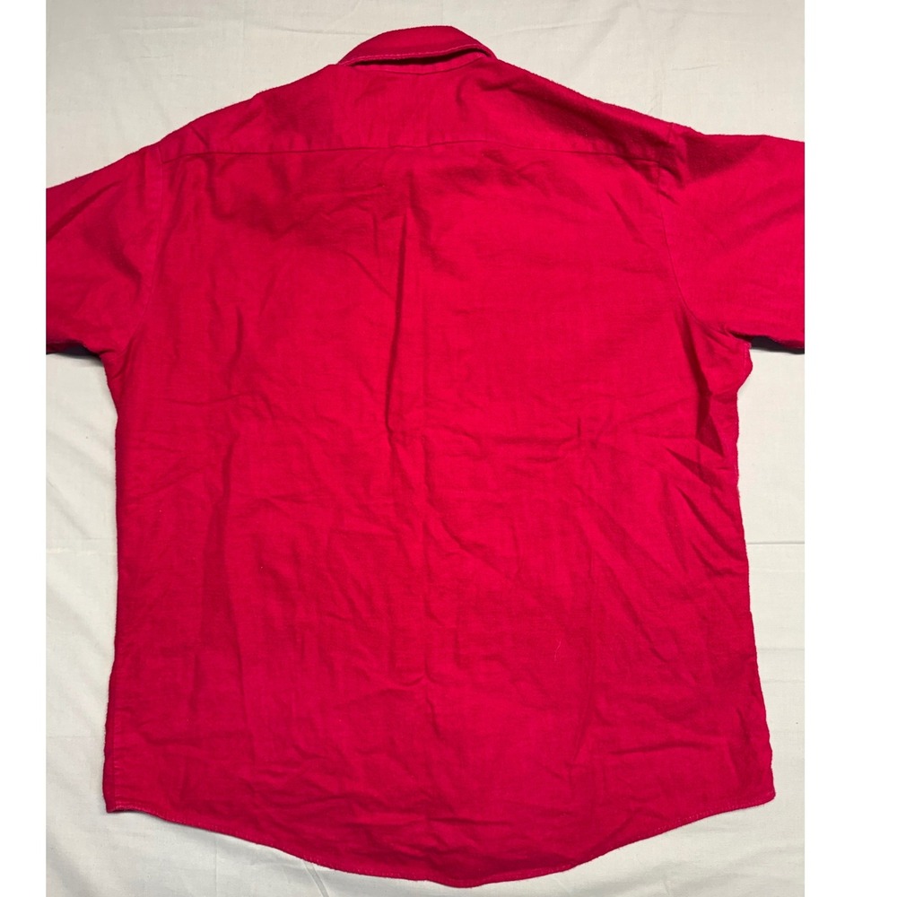 Vintage Fieldmaster Perma-Prest Large Red Cotton Flannel Work Shirt Made in USA - Picture 4 of 6